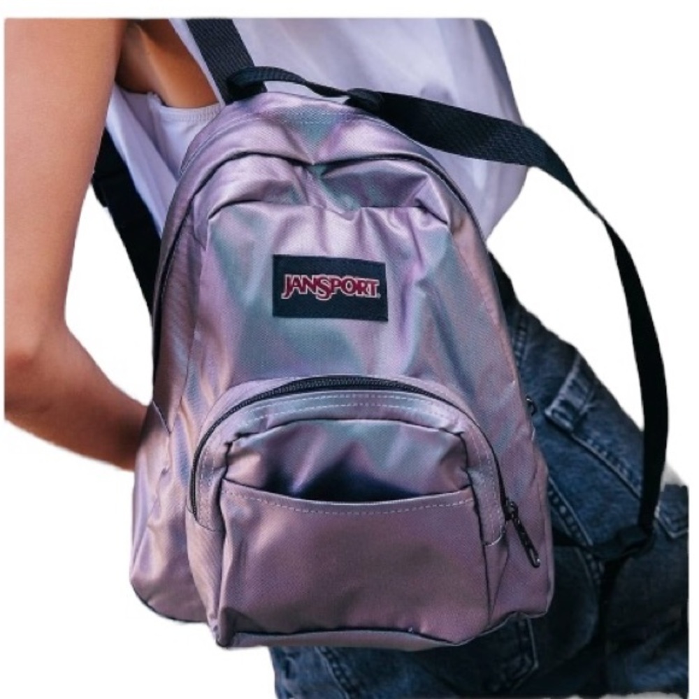 𝐉𝐀𝐍𝐒𝐏𝐎𝐑𝐓 Iridescent Half Pint FX Mini Backpack- Petal Rainbow *rare*